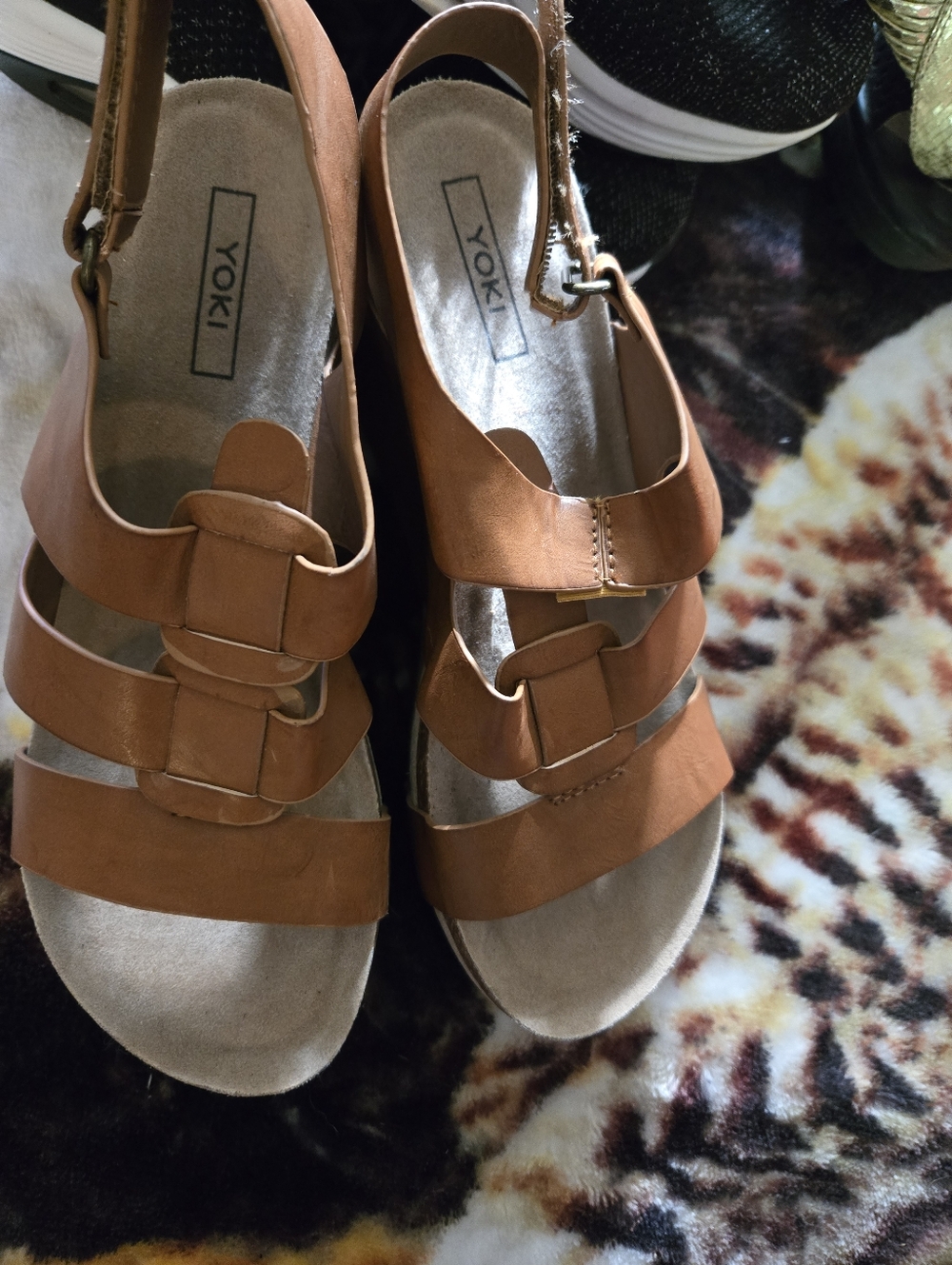 Yoki Women’s Brown Strappy Slingback Sandals